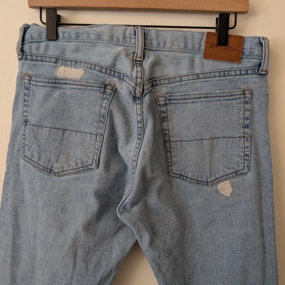GAP Mens 31x32 Cone Denim Jeans Distressed Slim Casual Streetwear Classic - Picture 6 of 8